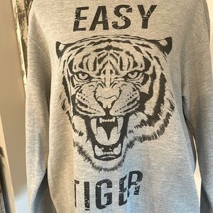 Sweatshirt Grey & Black “Easy Tiger”, Size Large